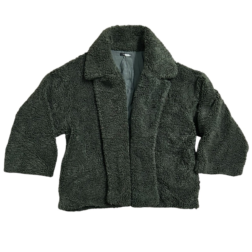 Natori Faux Shearling Short Collared Coat